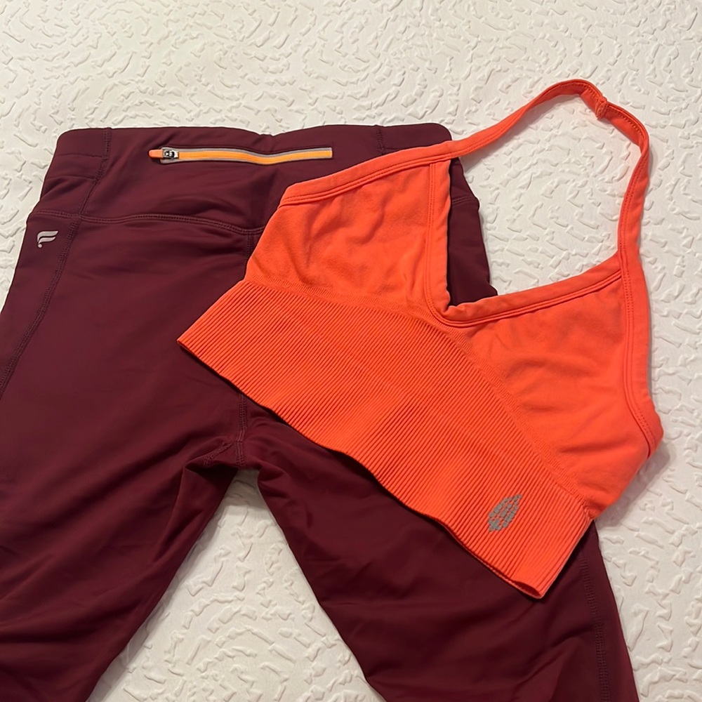 Free People Bralette and Fabletics Leggings